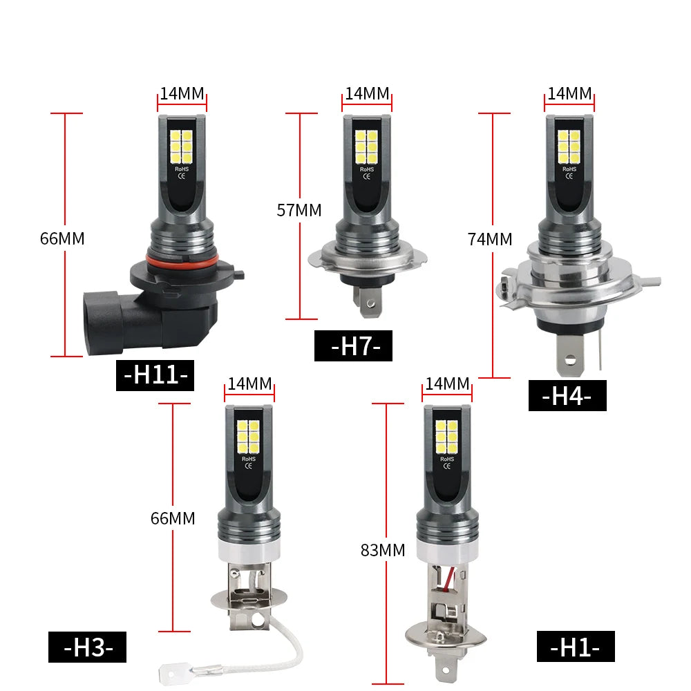 Lampadine LED Moto 6000K – H11 / H7 / H4 / H3 / H1 | Luce Bianca Ghiaccio